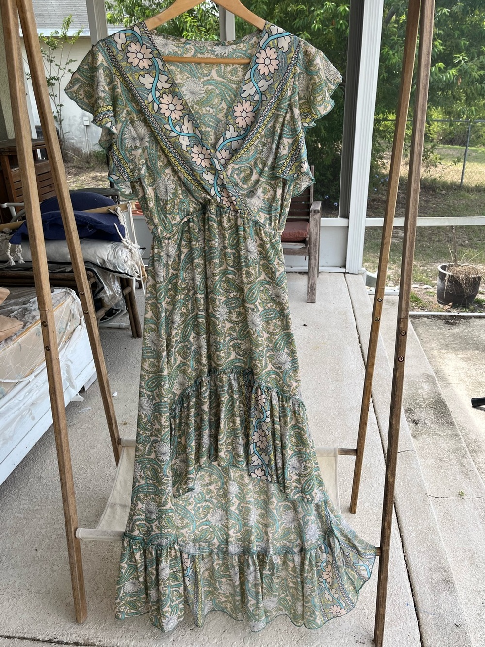 floral print hi low dress